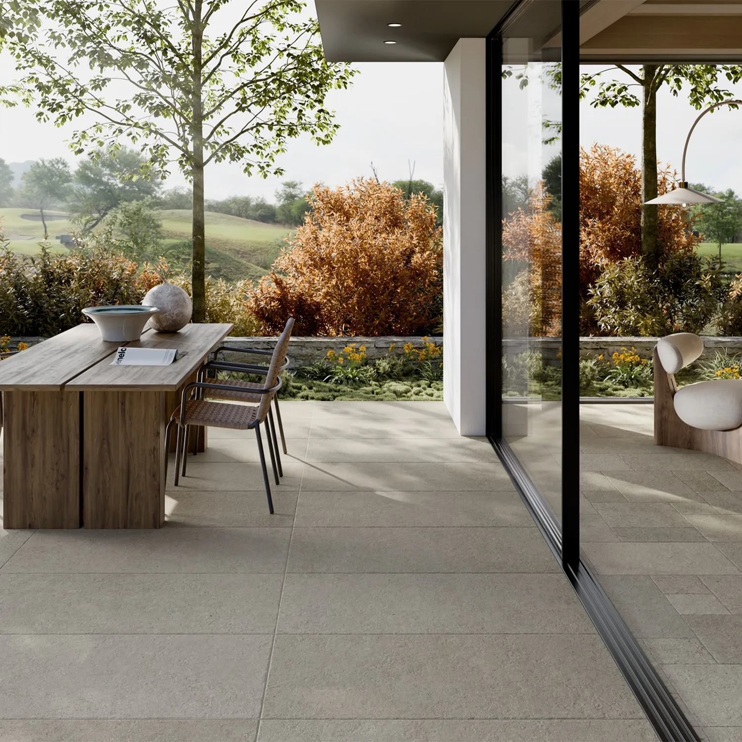 Terrassenplatte Sedimenti Grey Tumbled 60 x 120 cm
