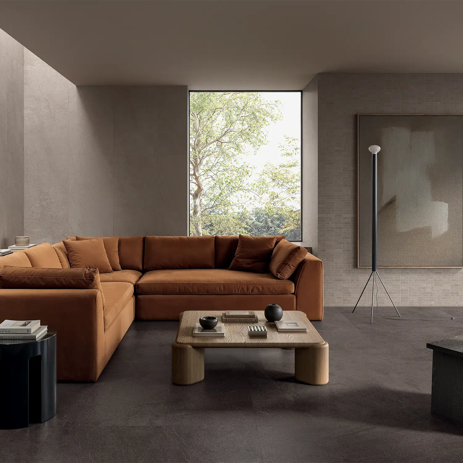Steinoptik Fliese Natural Moka 120 x 120 cm