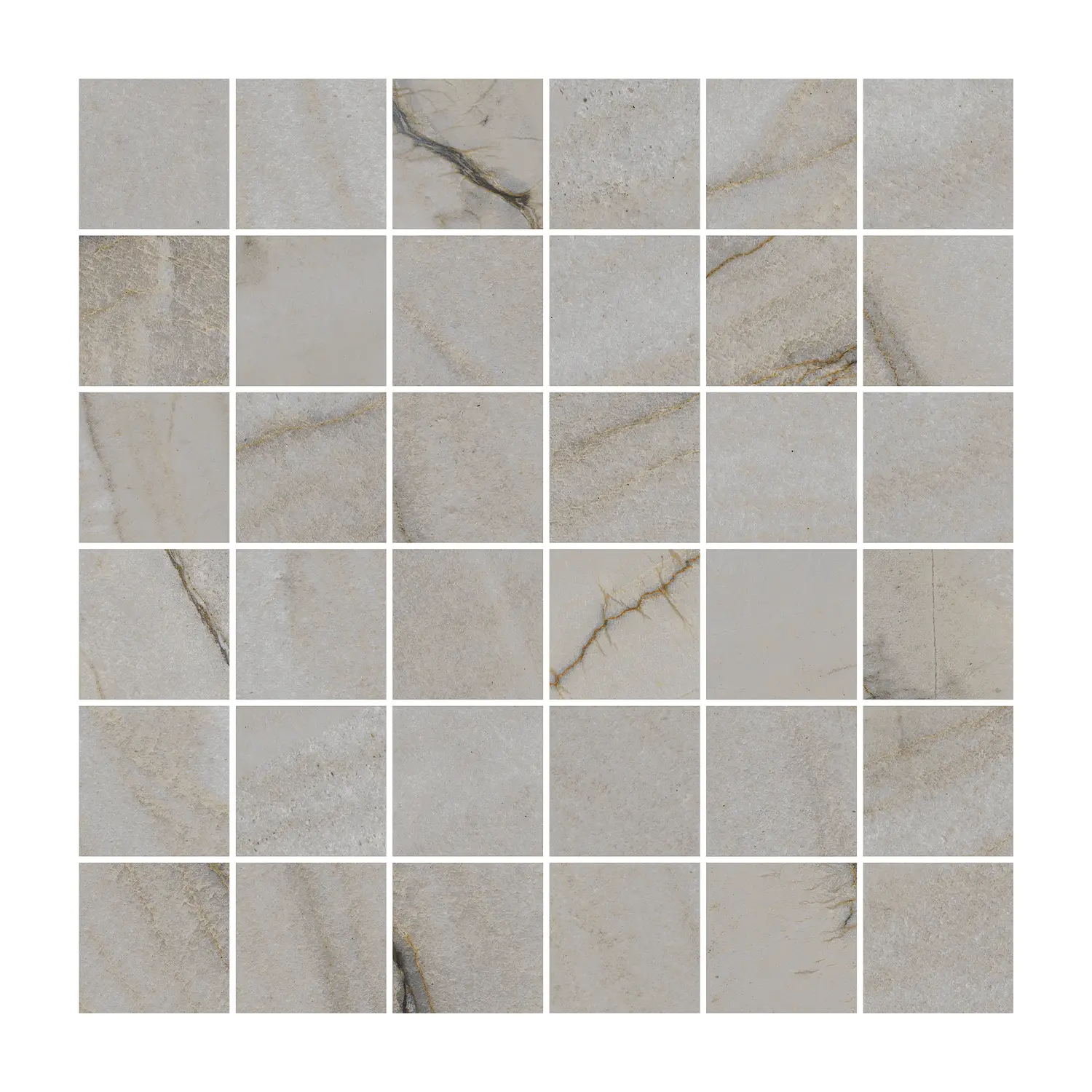 Marmoroptik Mosaikfliesen Grigio Minerale 5 x 5 cm