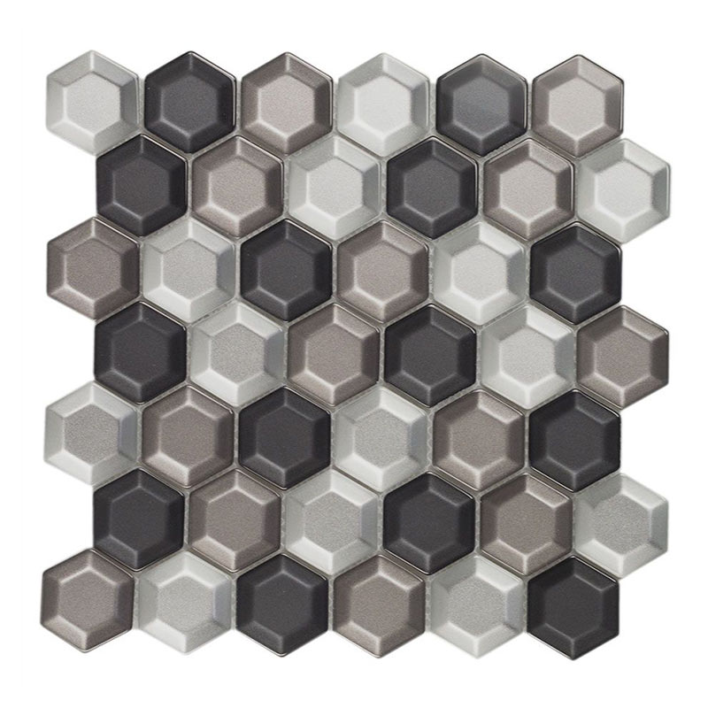 Bisello-1 grigio 4,8 x 4,8 cm Sechseck Mosaikfliesen