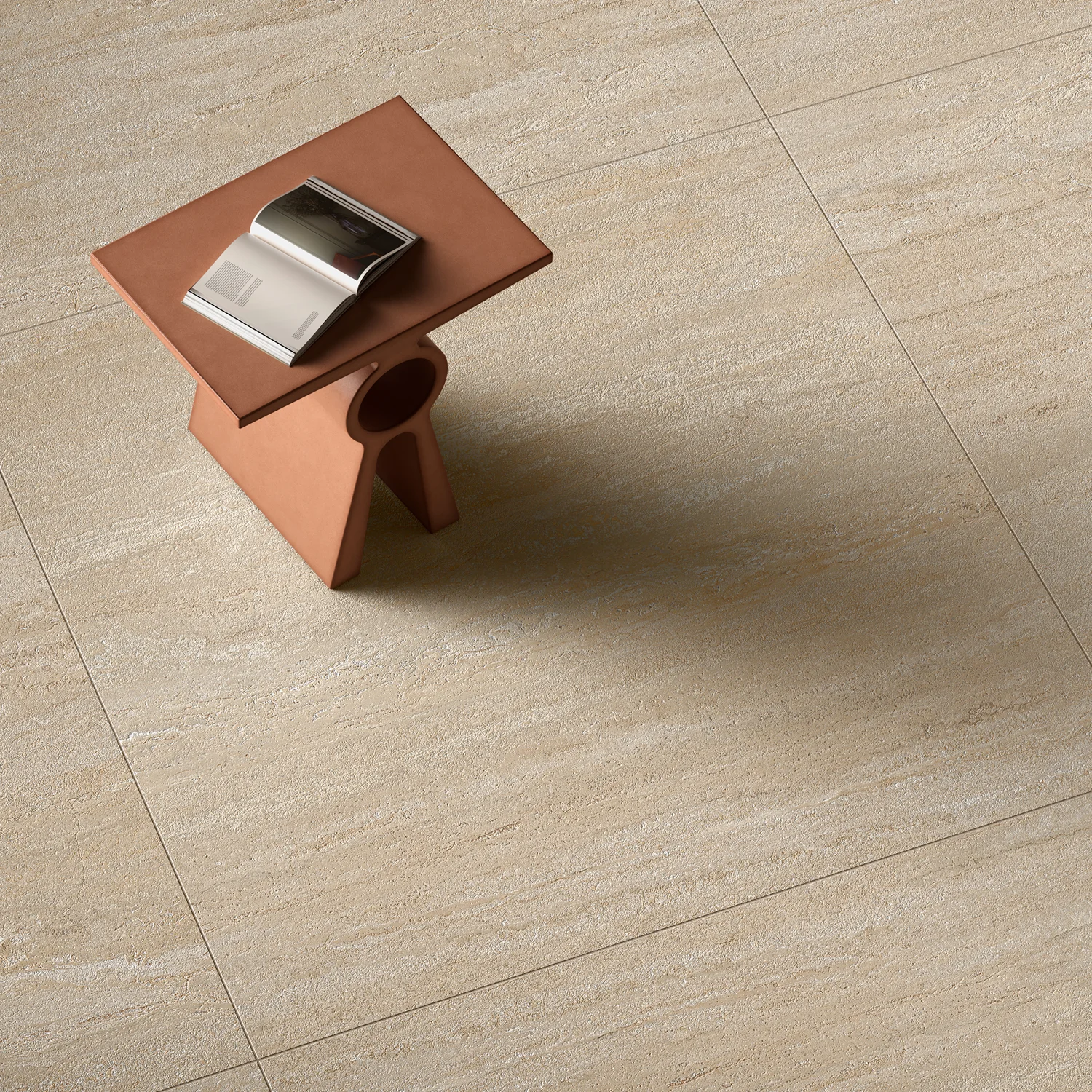 Travertin Fliese Travertino Sand 118,6 x 118,6 cm