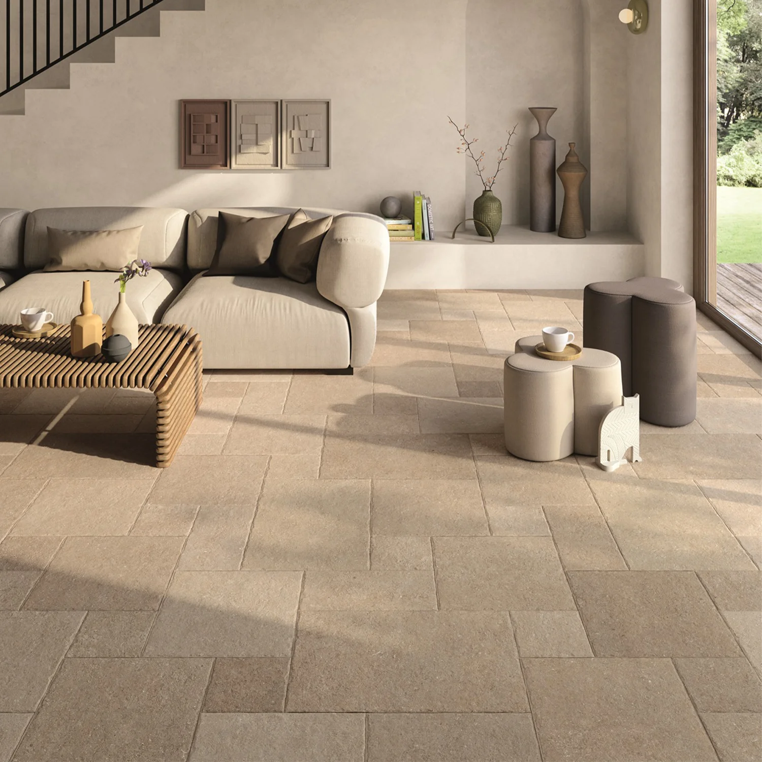 Steinoptik Fliese Sedimenti Sand Tumbled Römischer Verband