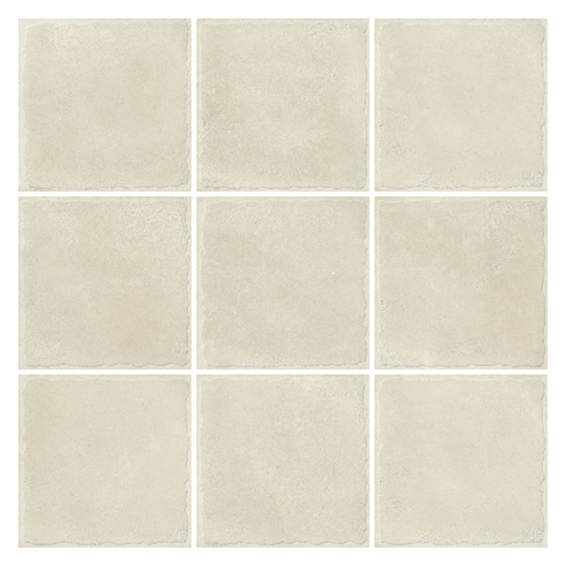 Landhaus Retro Wandfliese Block White Matte 14,4 x 14,4 cm