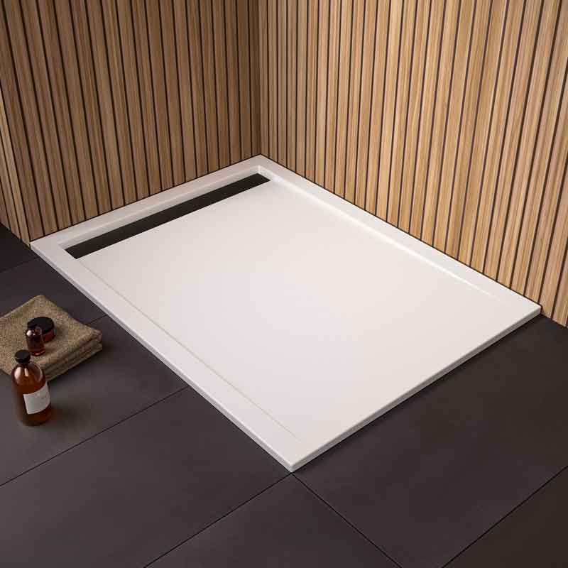 HSK Duschwanne mit Ablaufrinne schmal 100 x 100 cm