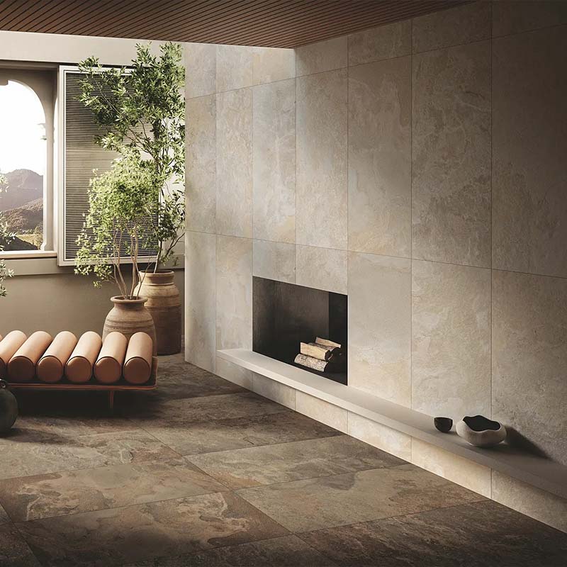 Schieferoptik Fliese Slate Gold 60 x 120 cm