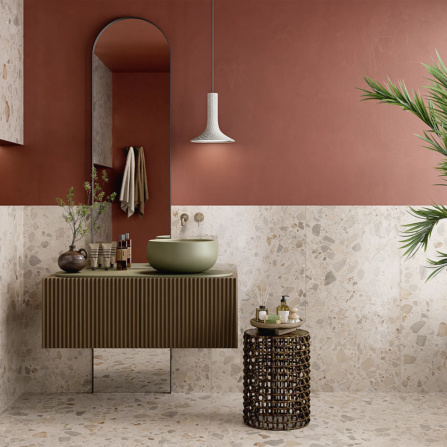 Terrazzo Fliese Shell Ivory 60 x 120 cm