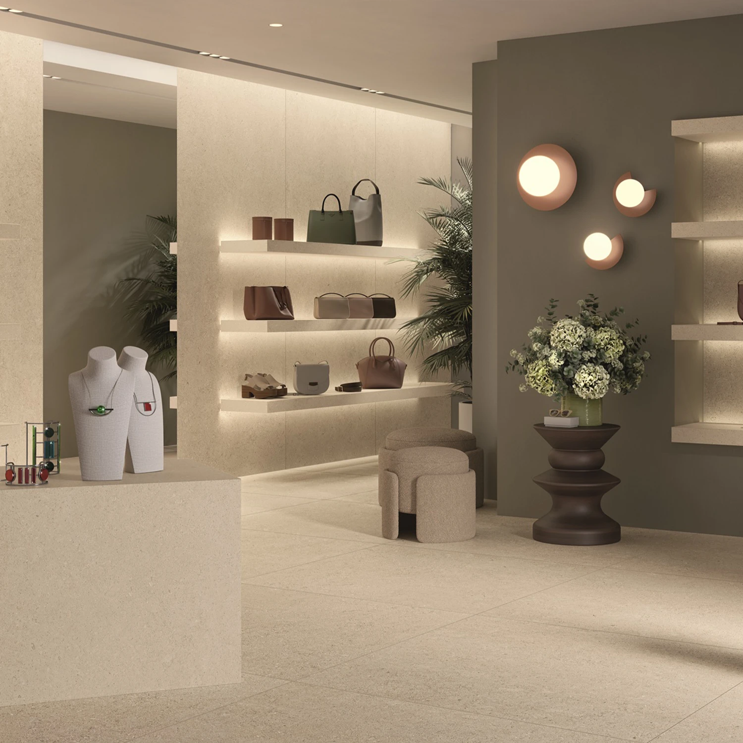 Steinoptik Fliese Sedimenti Beige Selected 120 x 120 cm