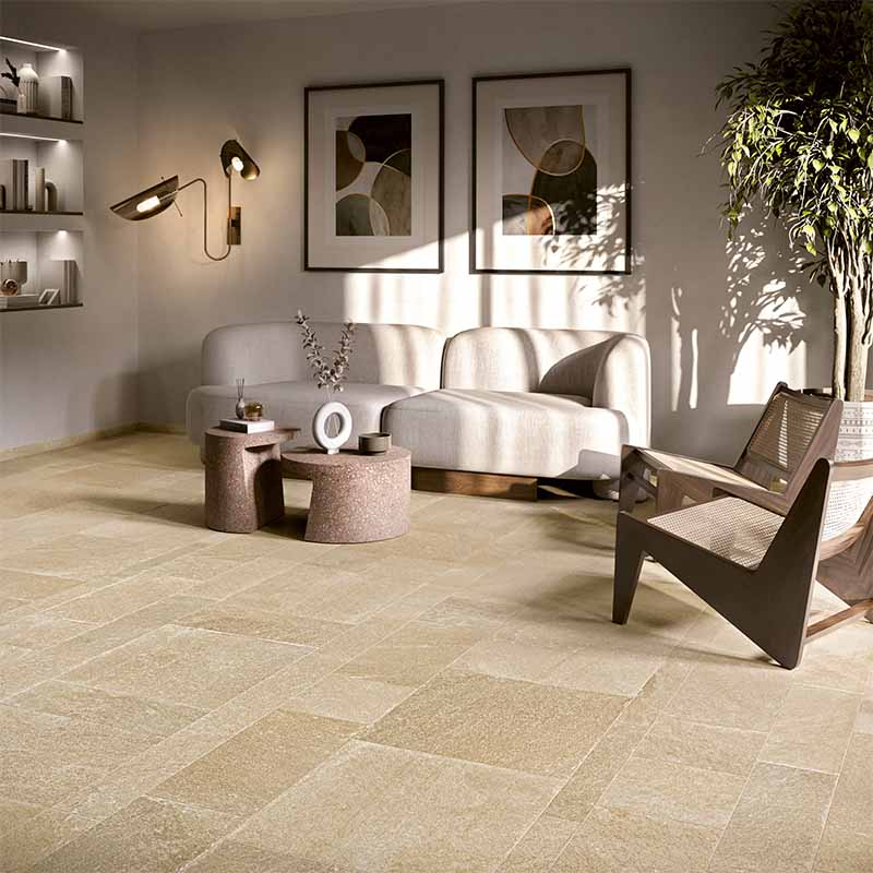 Steinoptik Bodenfliese Quarzite Ocra 60 x 60 cm