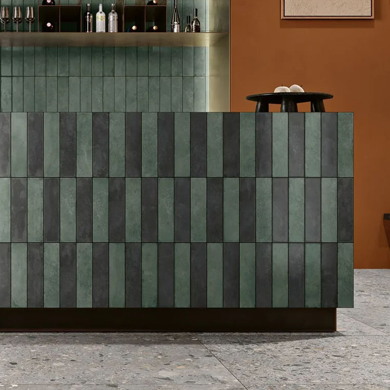 Landhaus Retro Wandfliese Brick Black Matte 7,2 x 29 cm