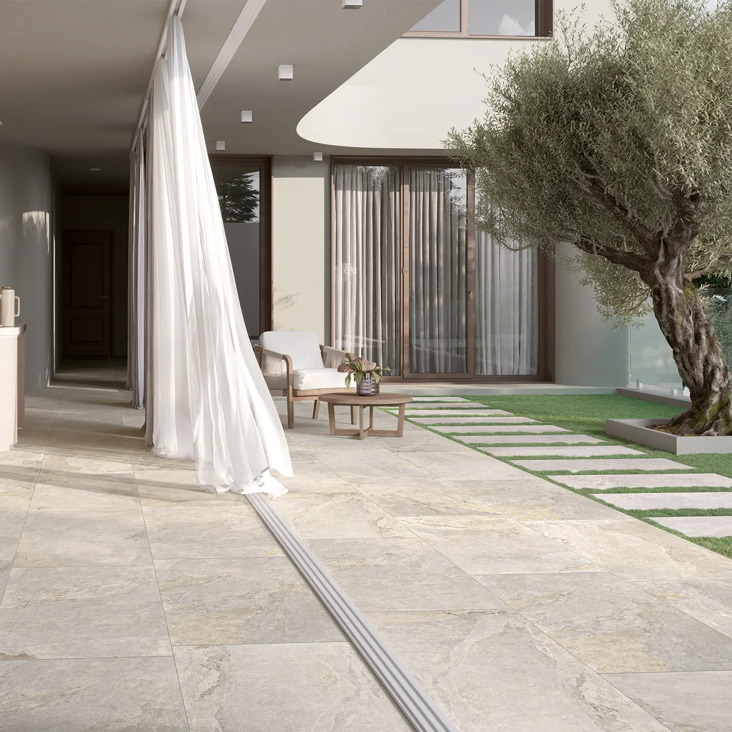 Schieferoptik Terrassenplatte Canyon Ivory 60 x 120 cm