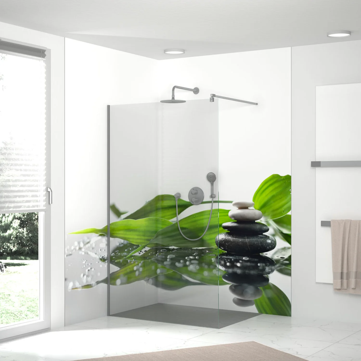 HSK RenoDeco Fotodruck Duschrückwand Zen-Blätter 51