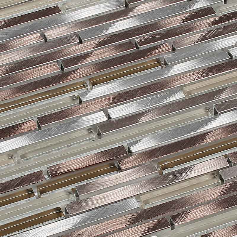 Renegade Metall Glas Mosaik Aluminium Braun Mix Stäbe