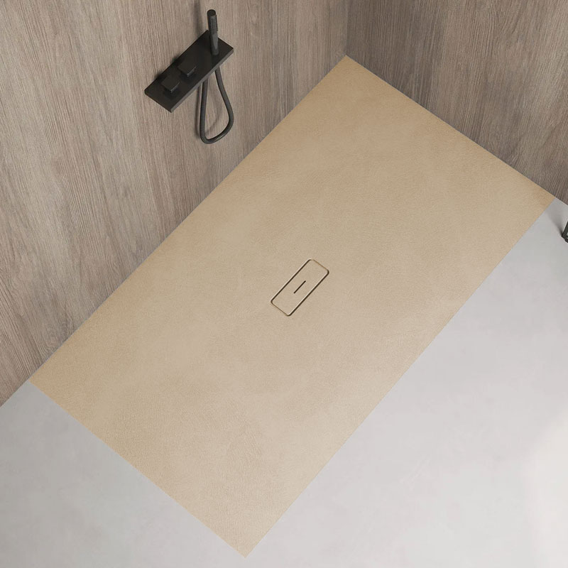 Hidrobox Arq Kromat Duschfläche 100 cm x 140 cm Beige