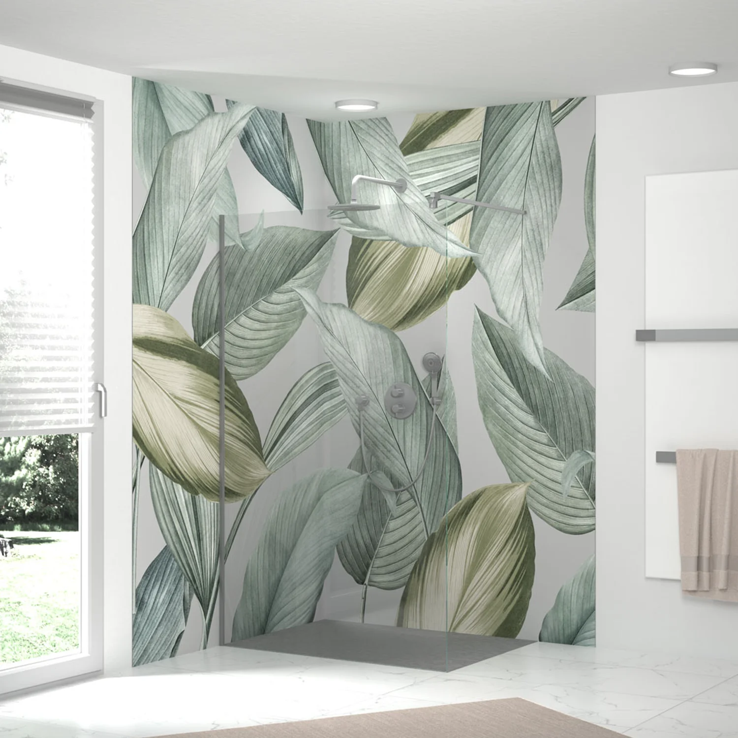 HSK RenoDeco Fotodruck Duschrückwand  Leafs 66