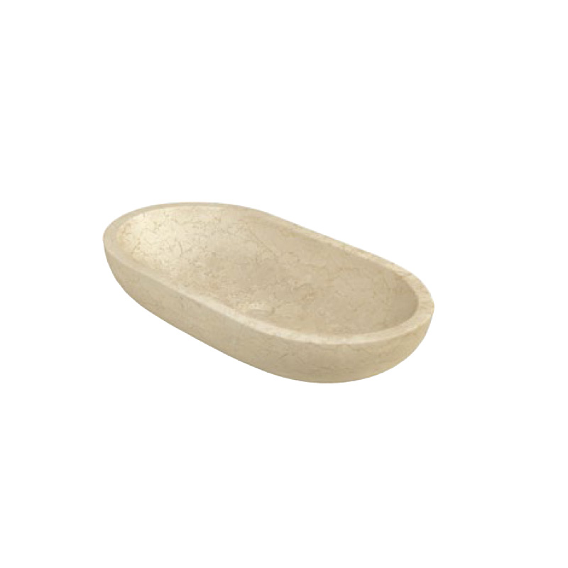 Naturstein Aufsatzbecken Oval Beige 70 cm