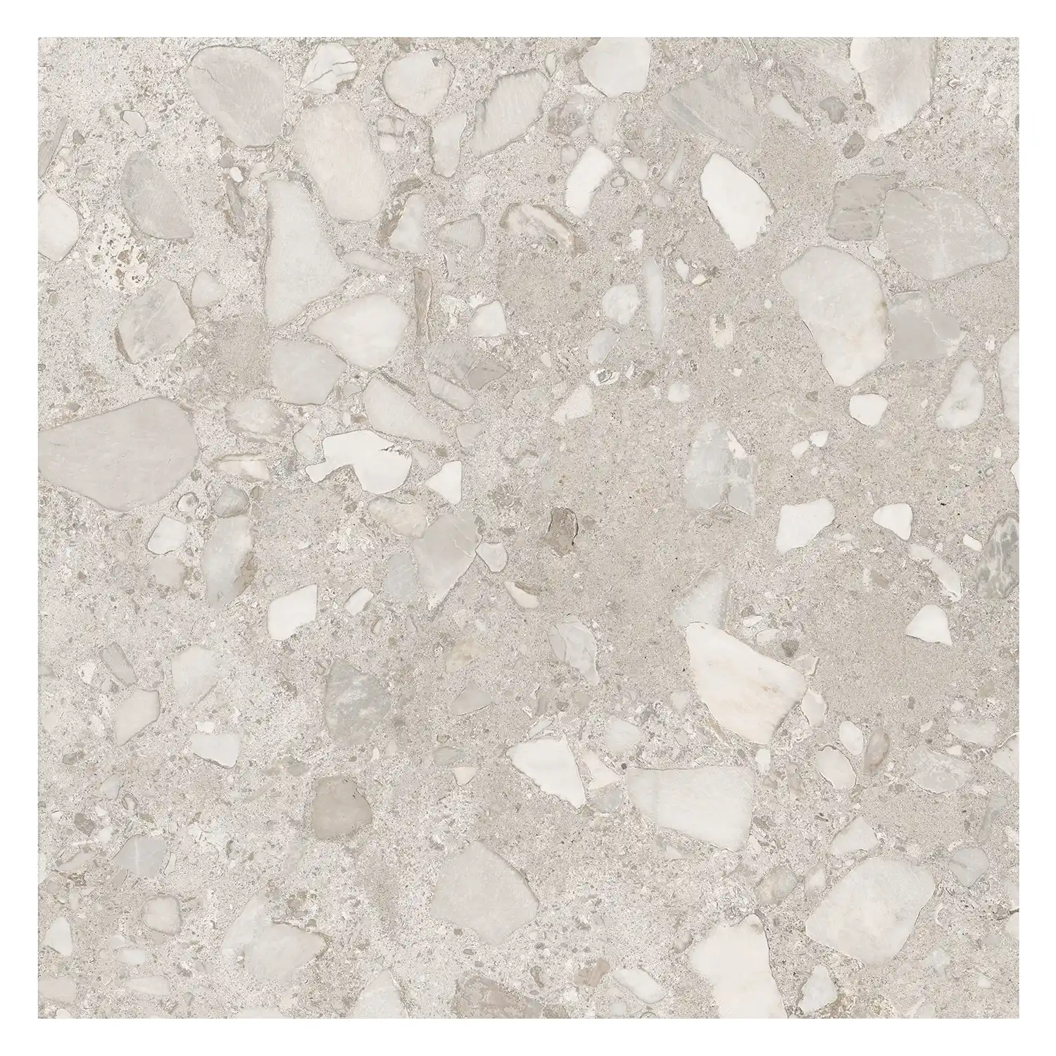 Terrazzo Fliese Shell Grey Light 60 x 60 cm