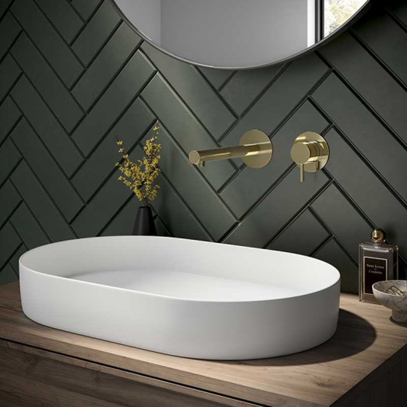 Herzbach Siro Waschtisch-Unterputzbatterie gold, 210 mm