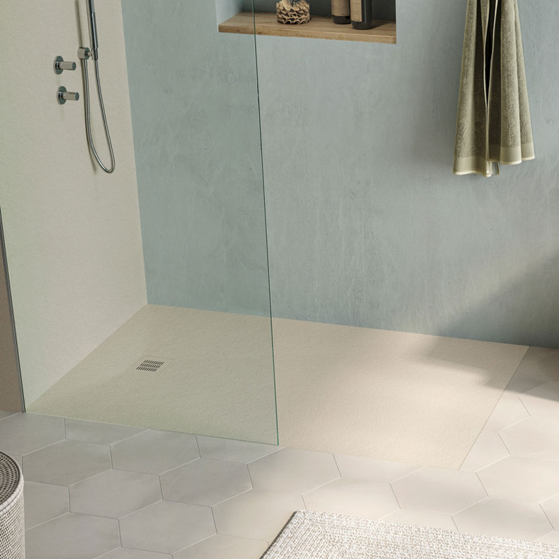 Hidrobox One Kromat Duschfläche 80 cm x 110 cm Beige