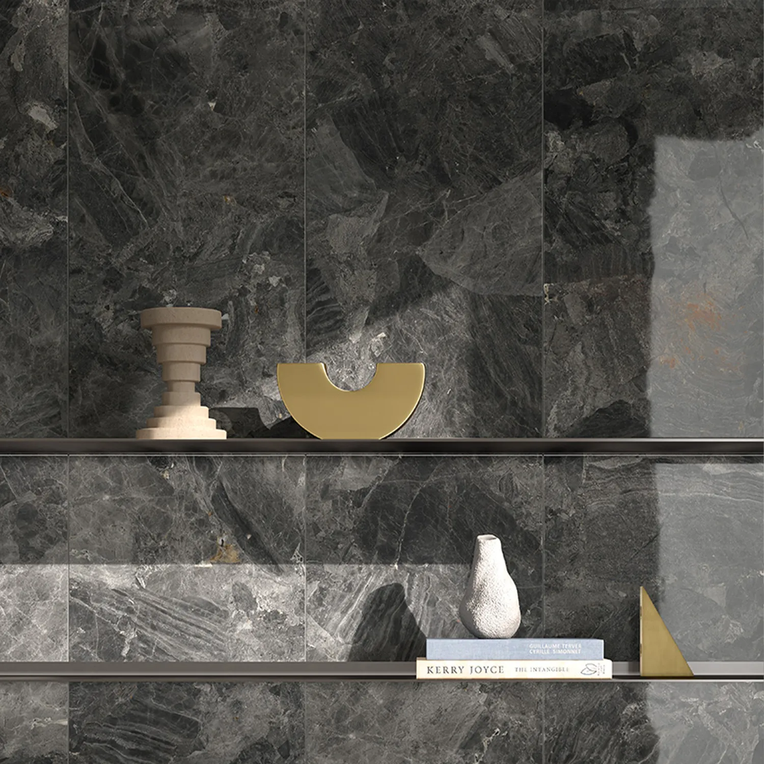 Marmor Optik Fliese Grigio Damasco 44,35 x 88,9 cm Poliert