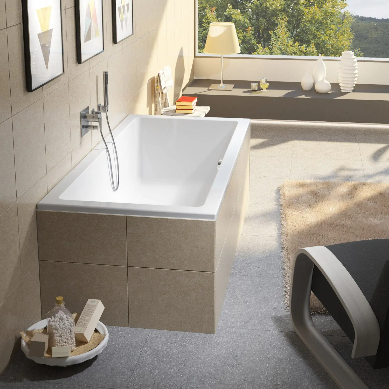 Riho Lusso Badewanne 190 x 90 x 47,5 cm