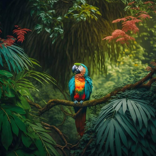 Papagei im Urwald 73