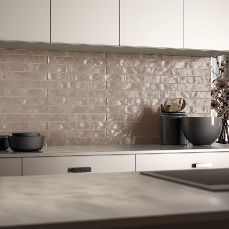 Brick Wandfliese Lula Ivory Brillo 5 x 50 cm