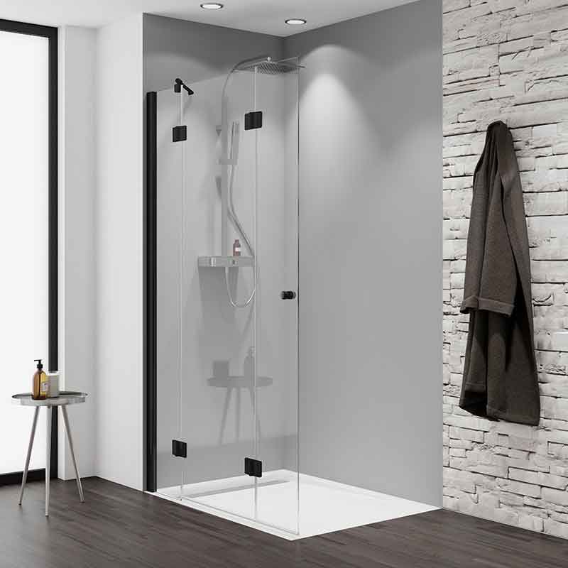 HSK Aperto Walk In Drehtür pendelbar an Nebenteil 3-teilig