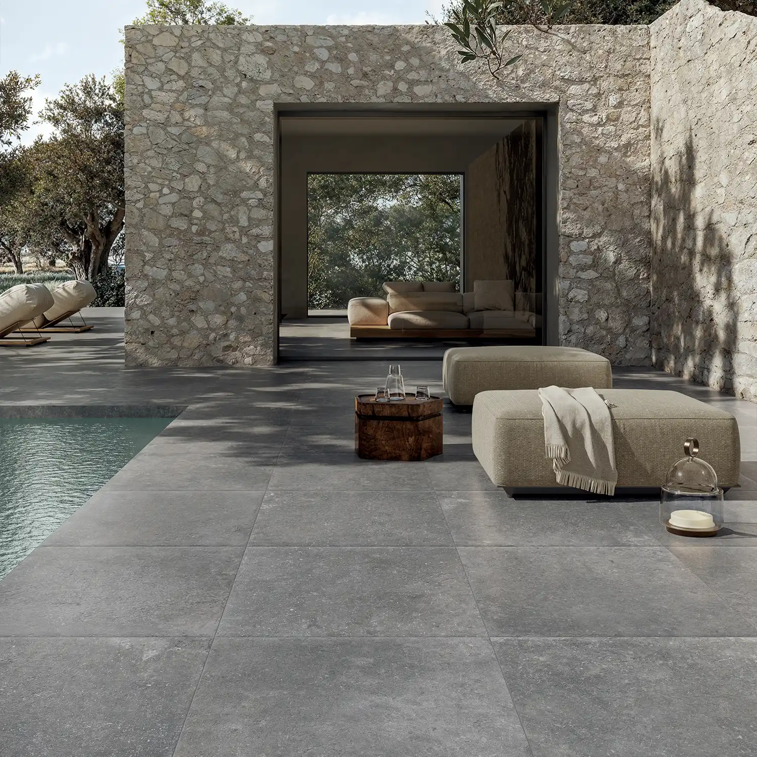 Rustikale Steinoptik Terrassenplatte Stone Pit Sky