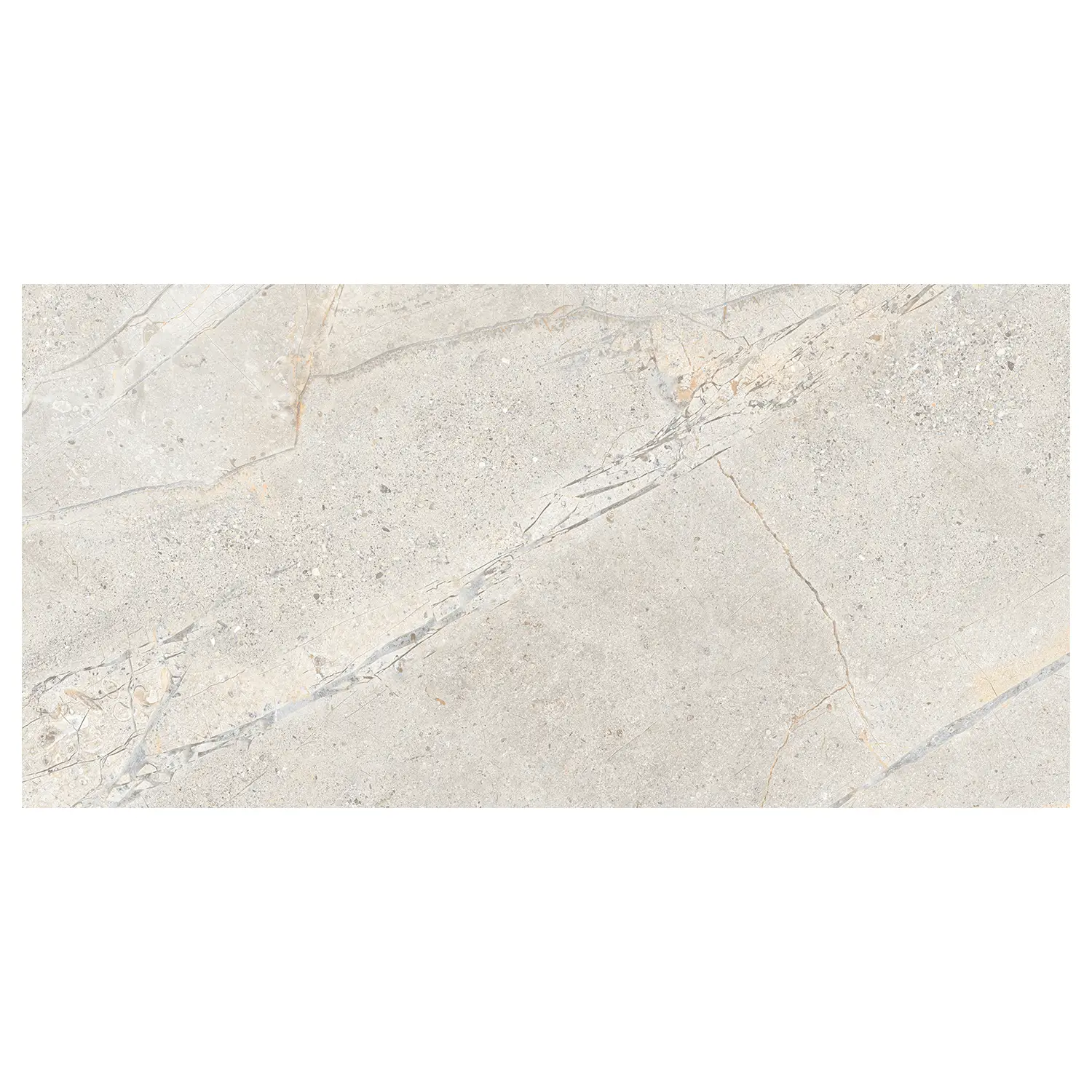 Steinoptik Terrassenplatte Crust Light Grey 60 x 120 cm