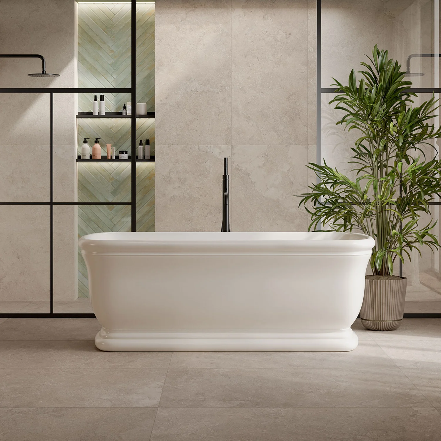 Steinoptik Fliese Portland Rock Taupe 60 x 120 cm