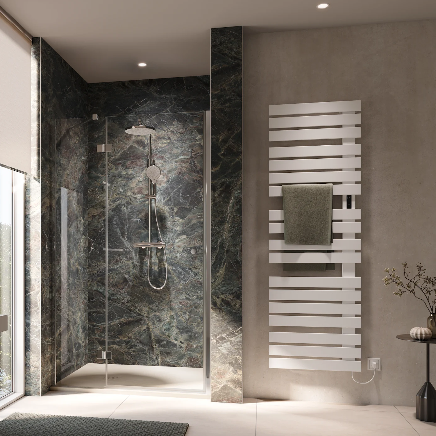 HSK RenoDeco Duschrückwand Betonoptik Crema-Beige