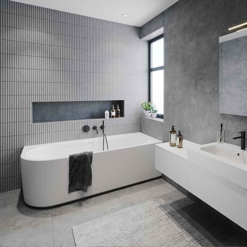 Riho Desire Corner freistehende Badewanne 170 x 77 cm