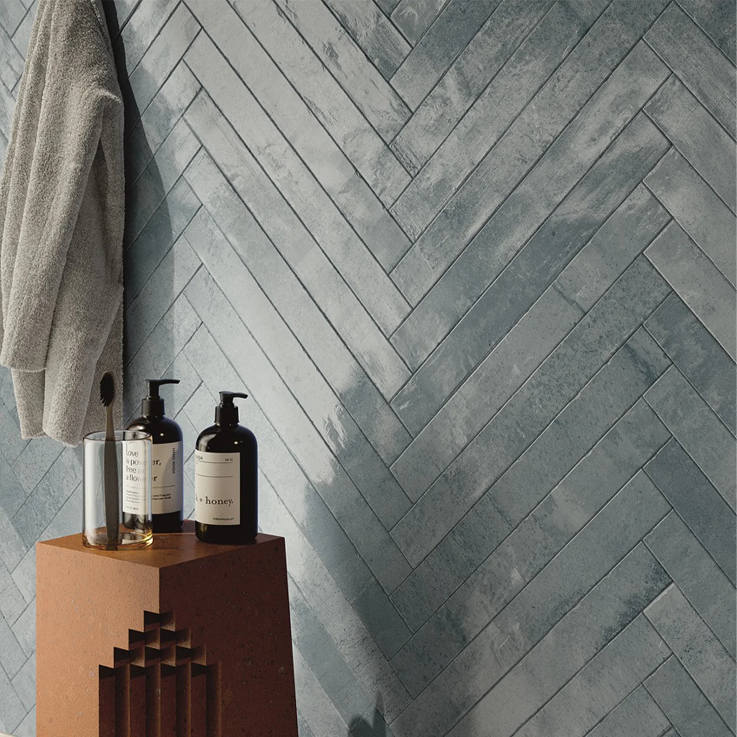 Brick Fischgrät Fliese Glow California 4,8 x 45 cm