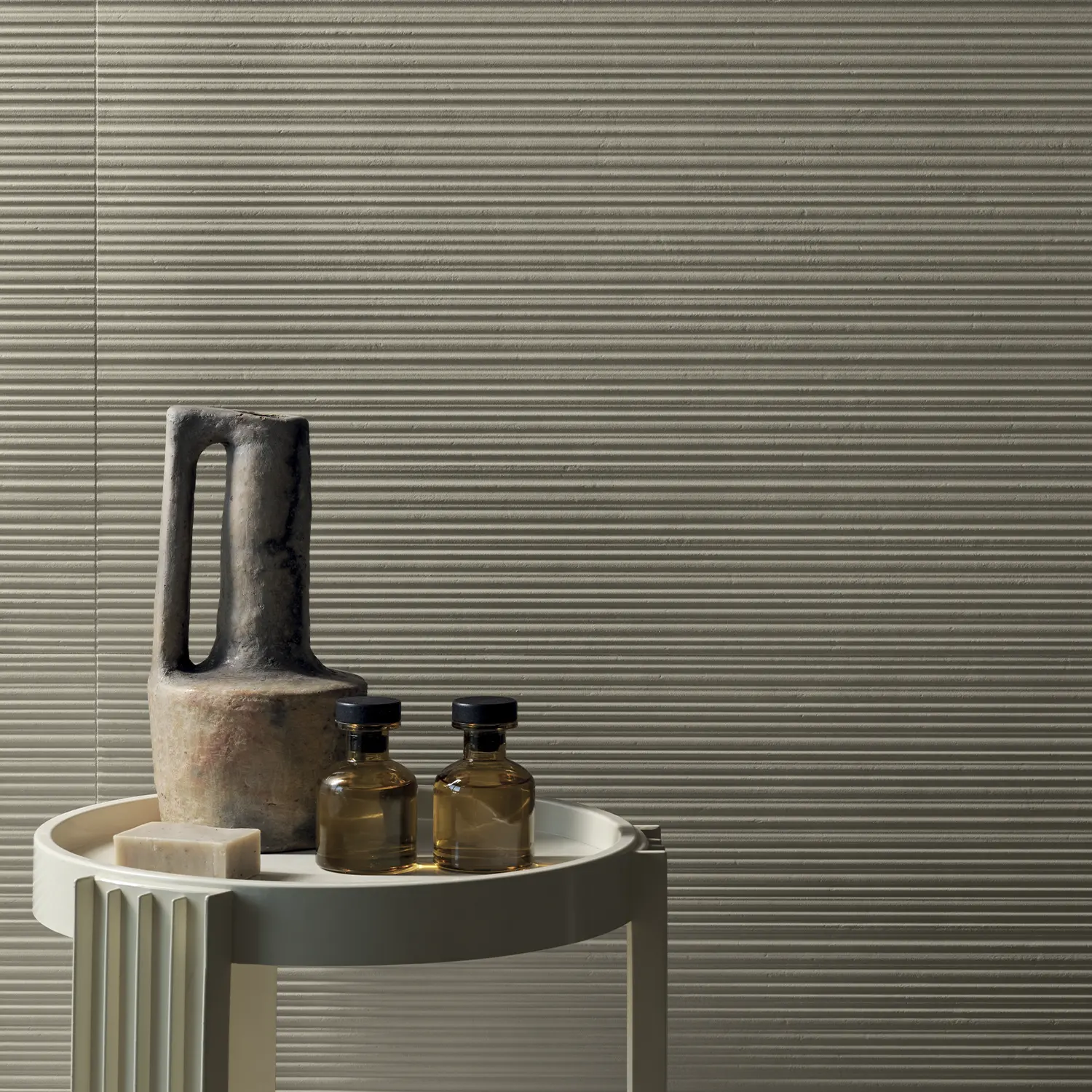 Zementoptik Dekor Rigato Infinito Cenere 60 x 120 cm