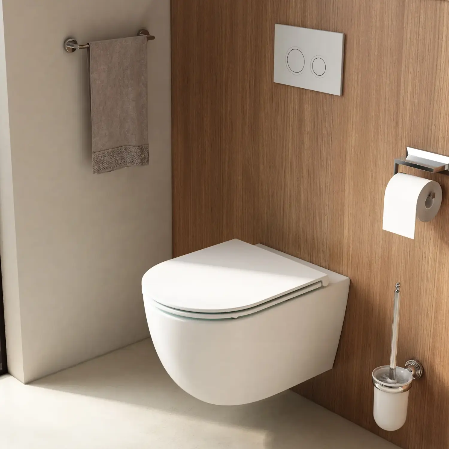Design Wand WC Wasserwirbelspülung spülrandlos Komplett-Set
