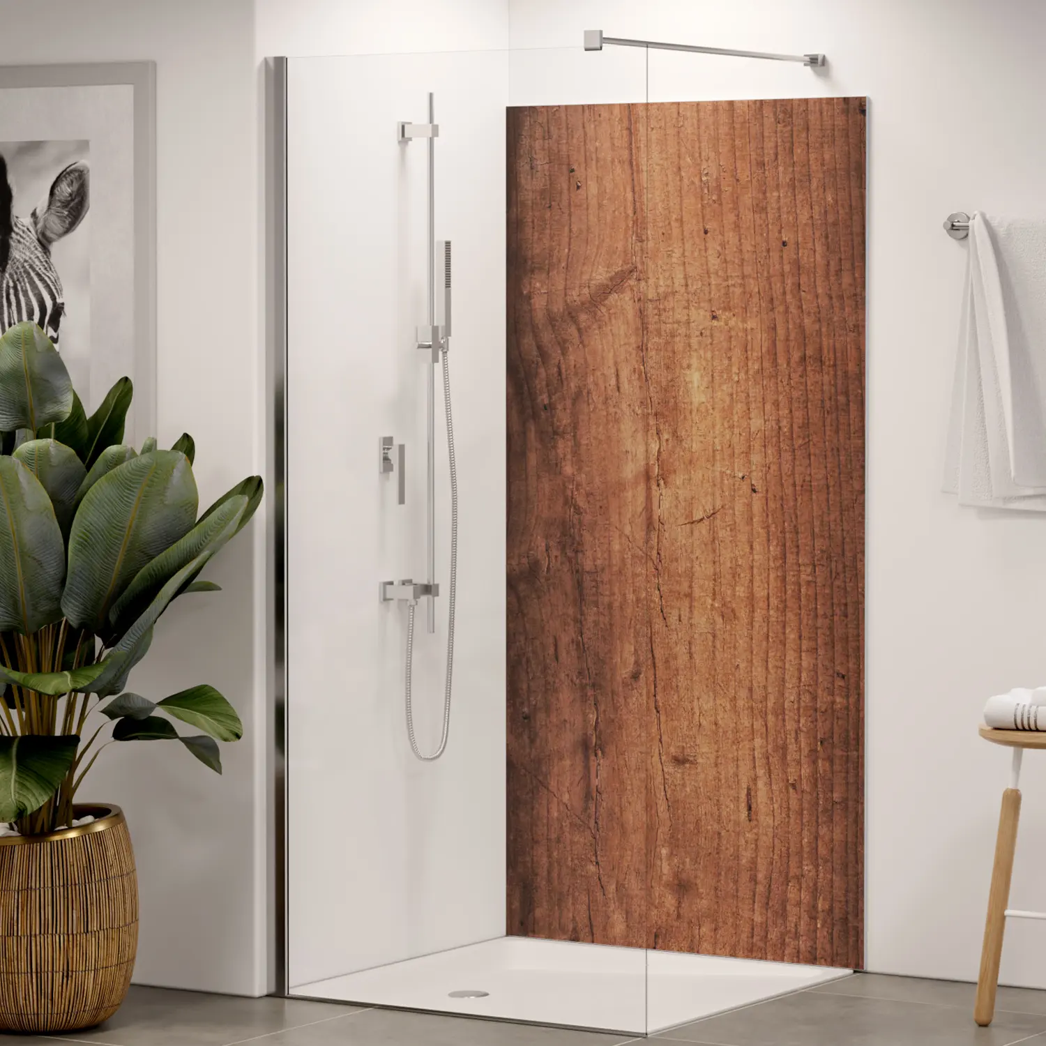 Duschrückwand Holzdekor Altholz