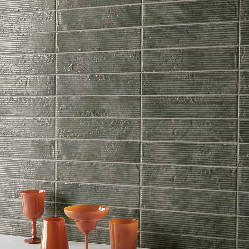 Brick Wandfliese CIR City Lines Green Mix 6,5 x 29 cm