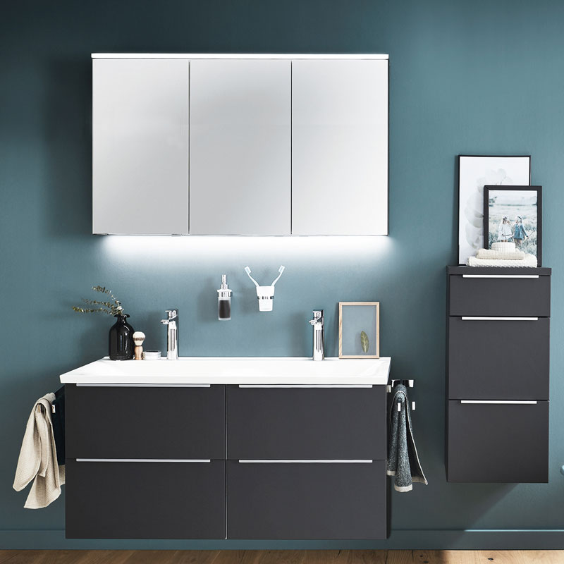 Laguna Feo Möbelset 102 cm Keramik Waschtisch Spiegelschrank