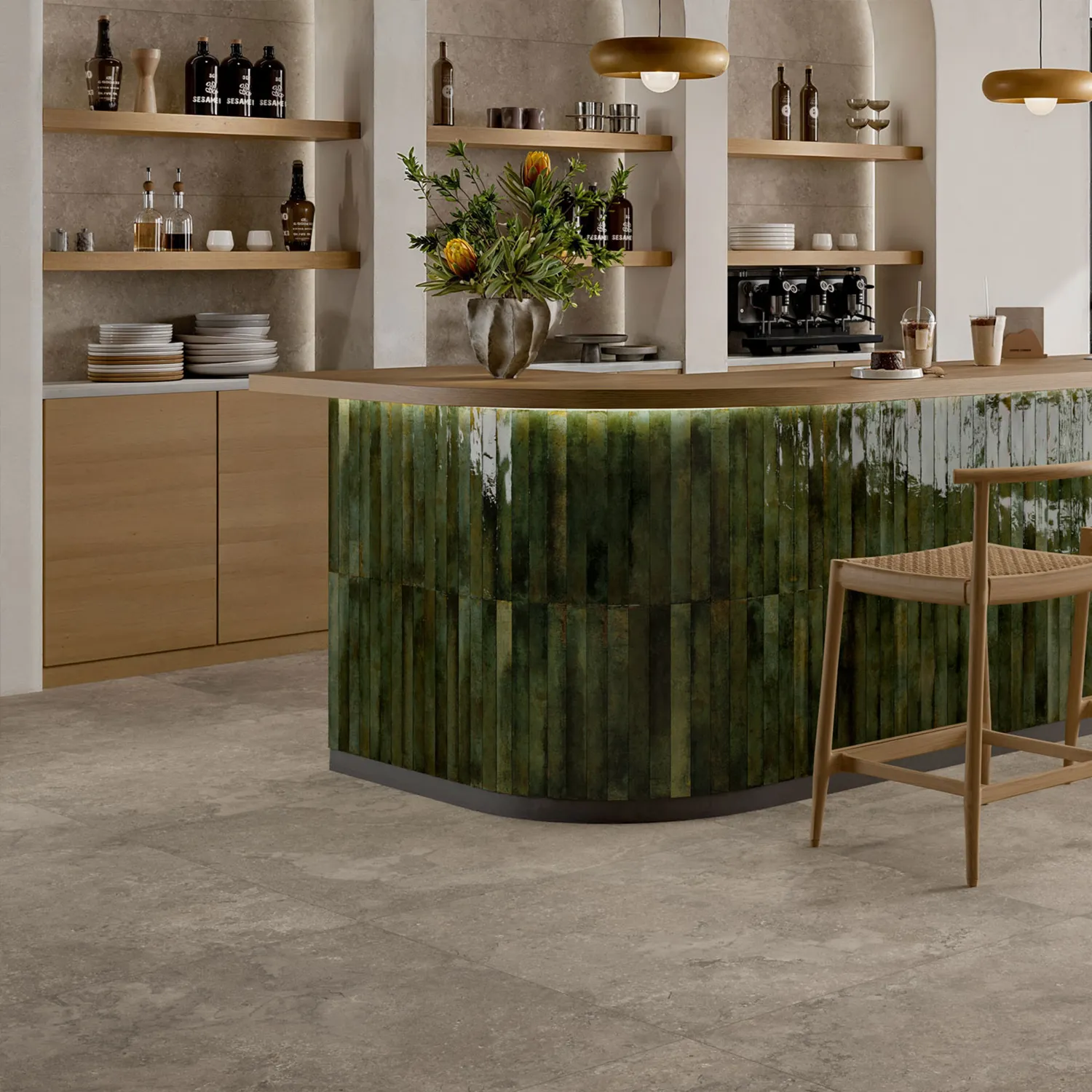 Steinoptik Fliese Portland Rock Taupe 100 x 100 cm