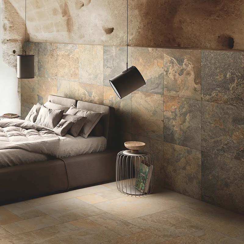 Schieferoptik Fliese Slate Flame 60 x 60 cm