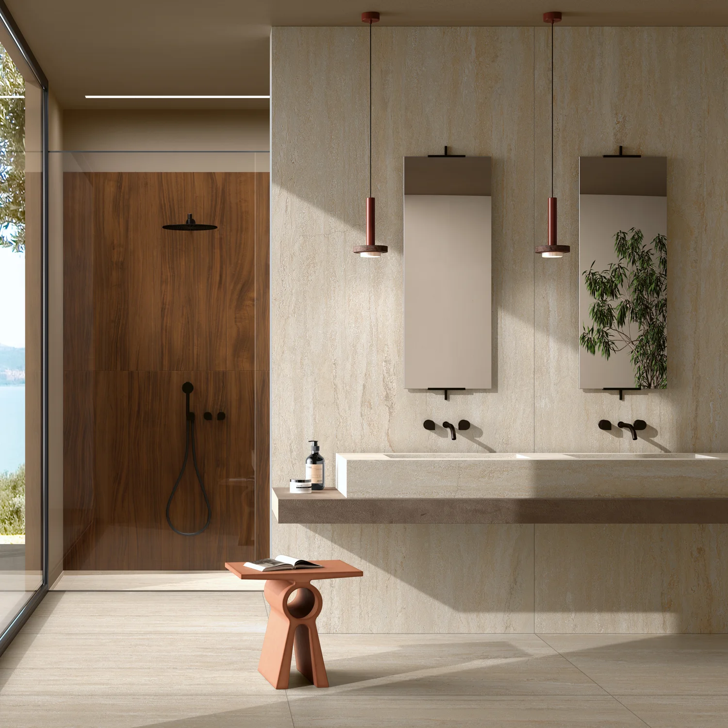 Travertin Fliese Travertino Sand 118,6 x 118,6 cm