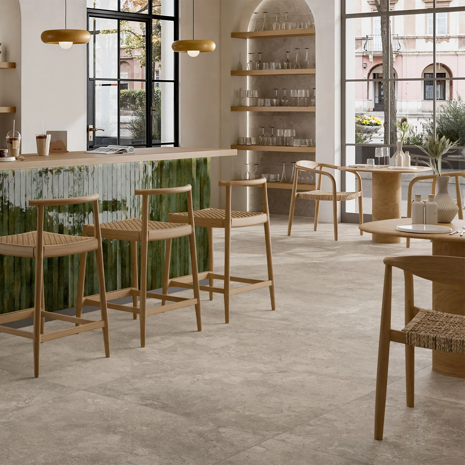 Steinoptik Fliese Portland Rock Taupe 100 x 100 cm