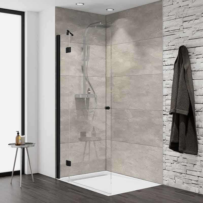 HSK Aperto Walk In Drehtür pendelbar an Nebenteil 2-teilig