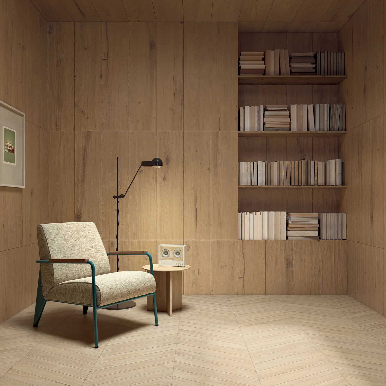 Holzoptik Fliese Bark Elm Chevron DX/SX 9,6 x 56,6 cm