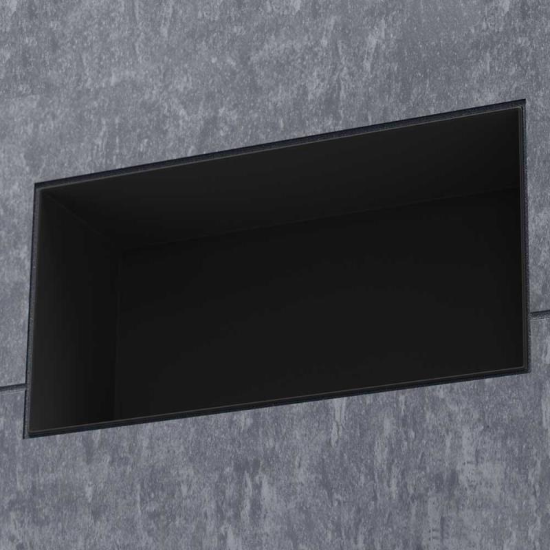Duschnische 15 x 30 cm Schwarz Matt Wandnische Duschablage