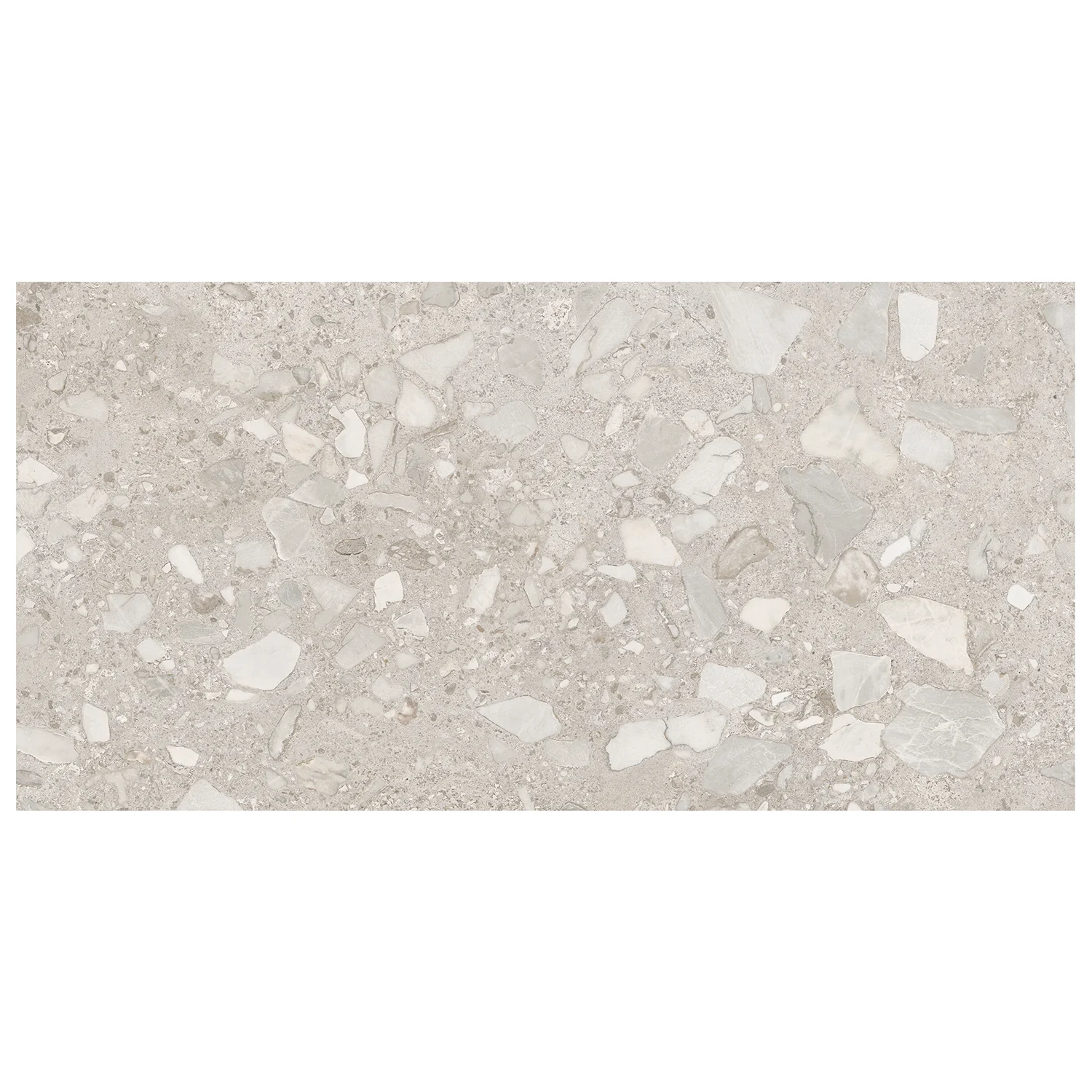 Terrazzo Fliese Shell Grey Light 60 x 120 cm