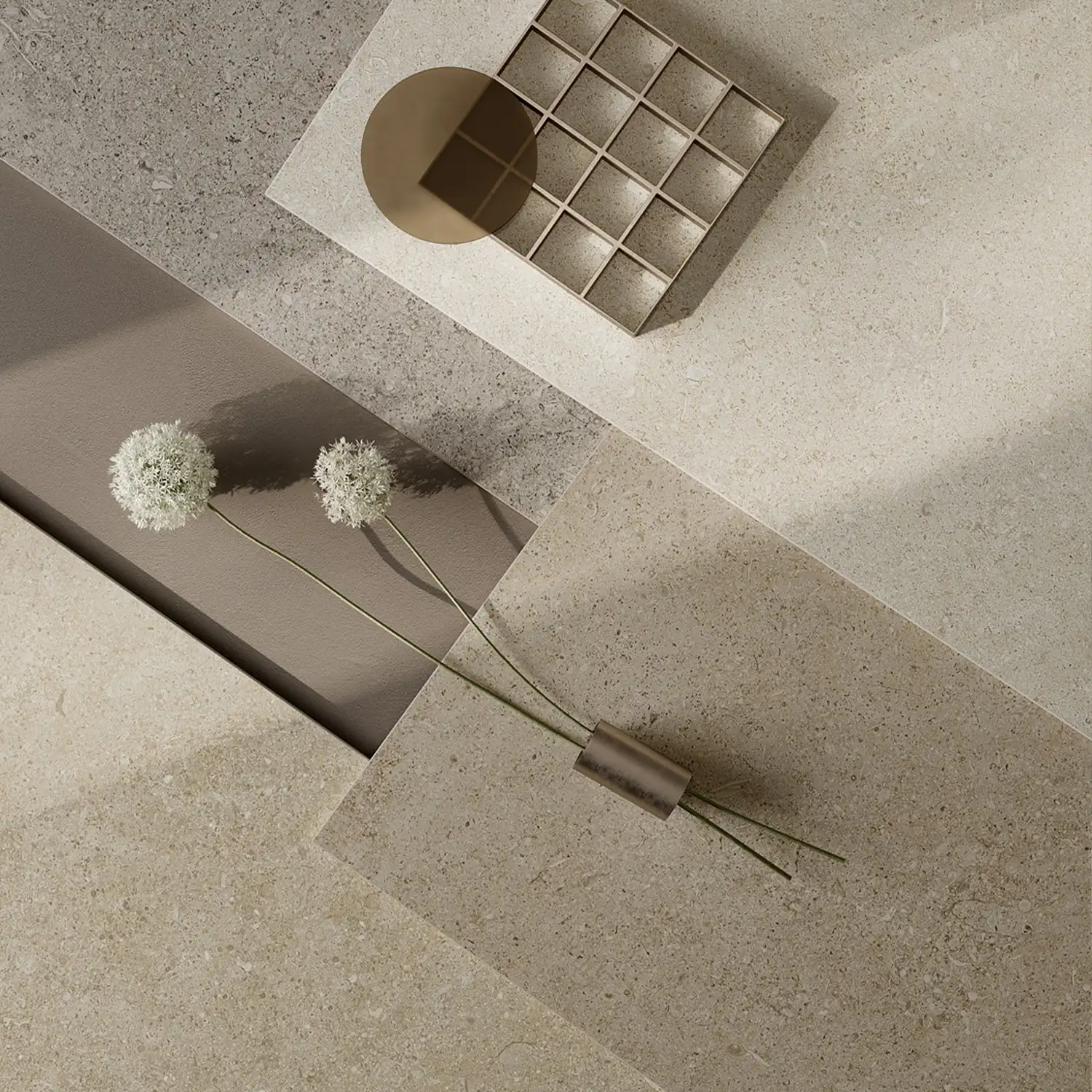 Steinoptik Fliese Sedimenti Sand Selected 120 x 120 cm