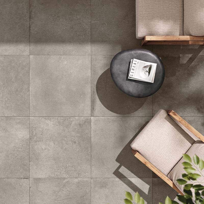 Betonoptik Terrassenplatte Cercom Residence Grey 80 x 80 cm