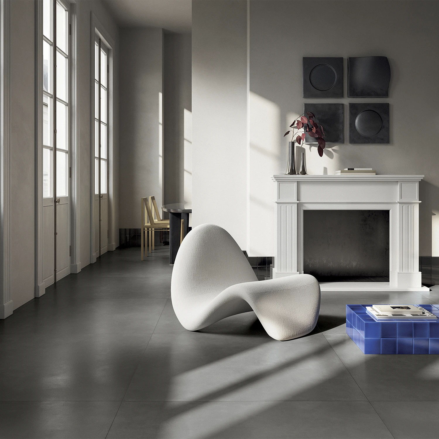 Zementoptik Fliese Infinita Fumo 120 x 120 cm