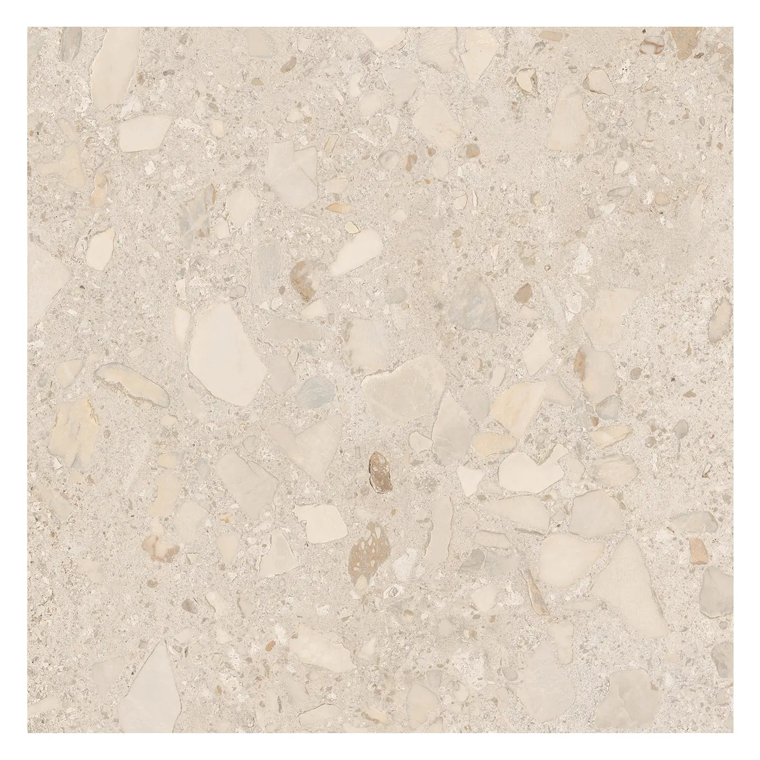 Terrazzo Fliese Shell Beige Light 60 x 60 cm